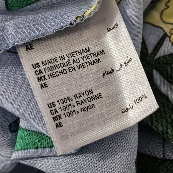 2/$30 INC Floral Ruffle Overlay Tie Neck Blouse Long Sleeve Size M - Picture 6 of 8